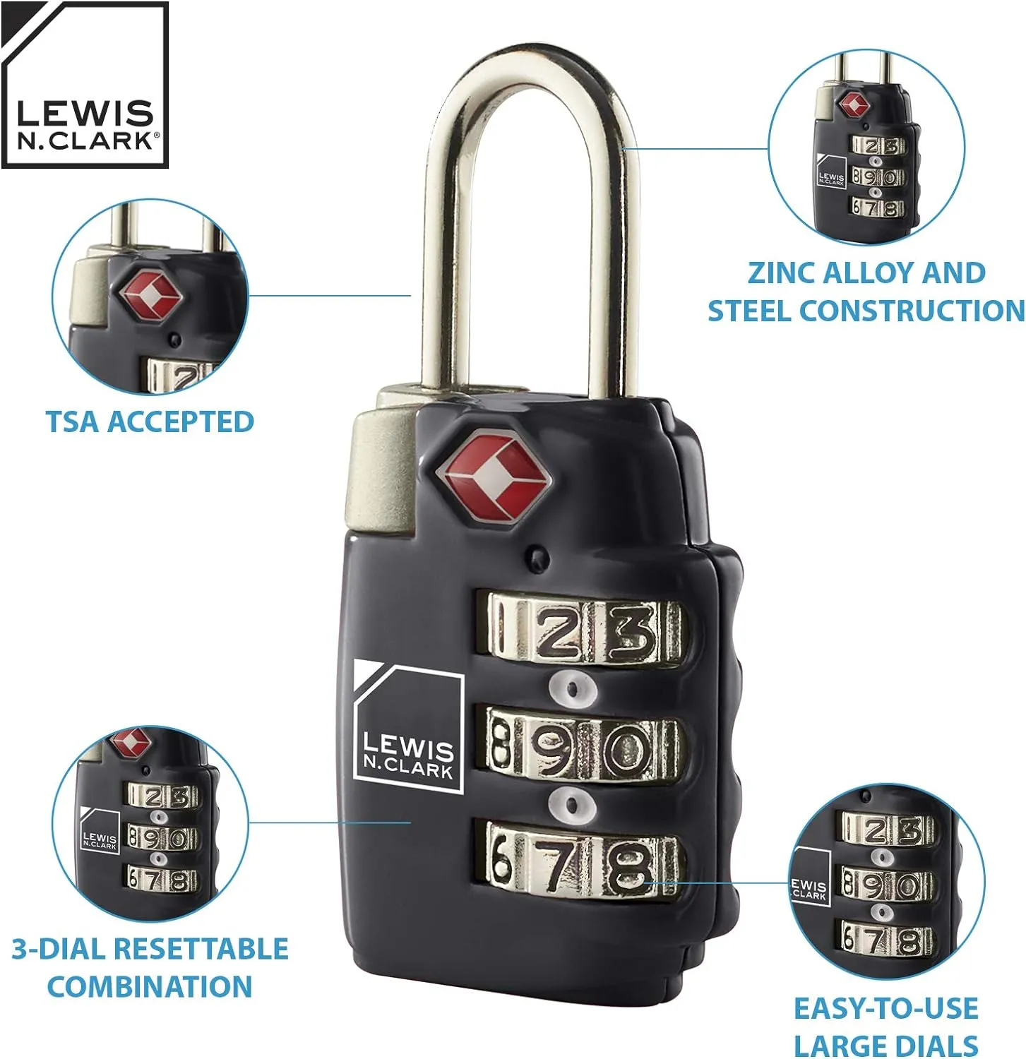 3-Pack Luggage Locks