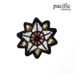 3" Beaded Sequin Star Patch Sew On : PA190231