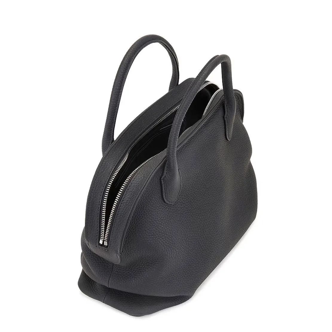 Agnes Slouch Bowling Top Handle., Grained Black