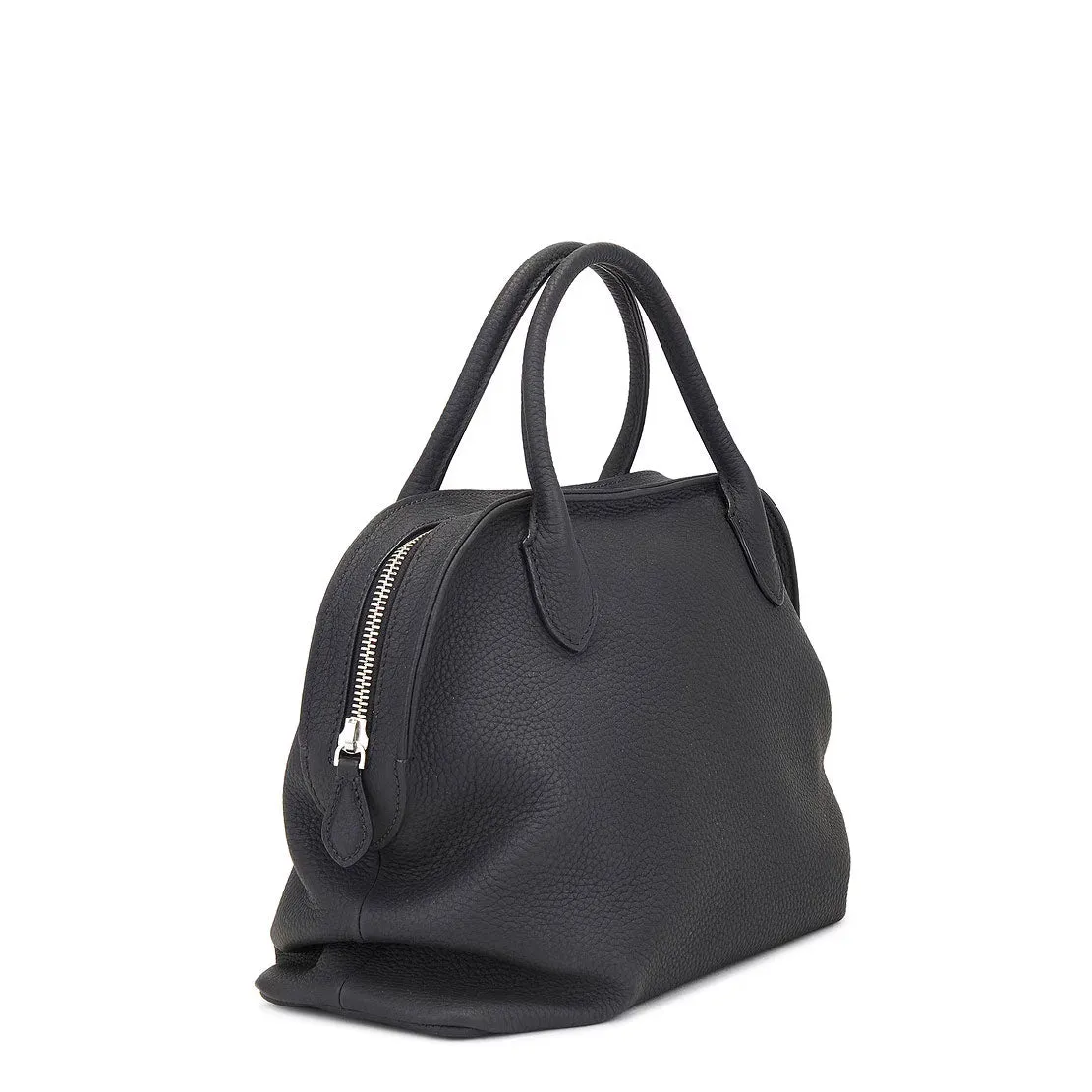 Agnes Slouch Bowling Top Handle., Grained Black