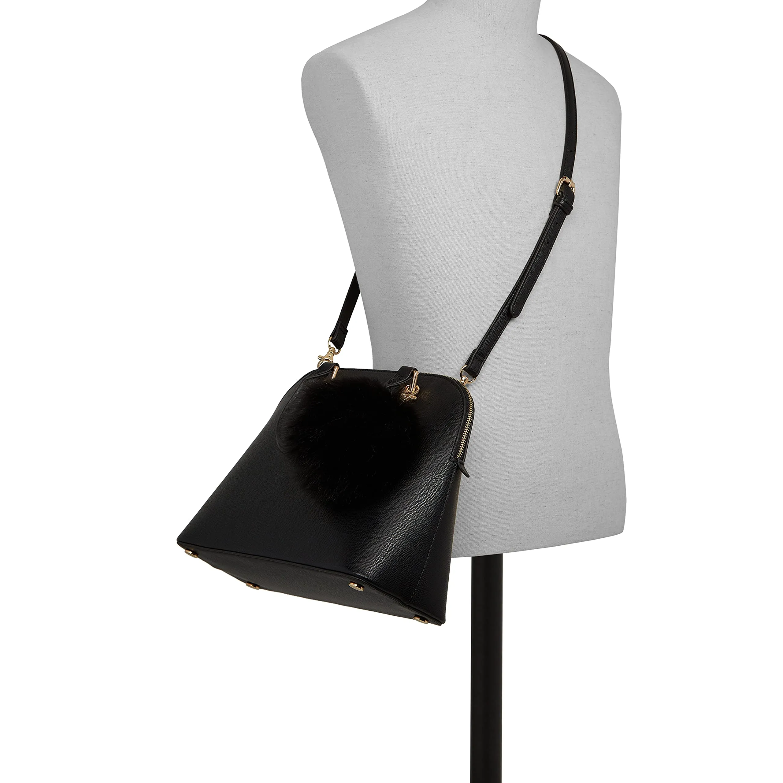 ALDO Women's Galilini Dome Satchel Handbag, Black, One Size