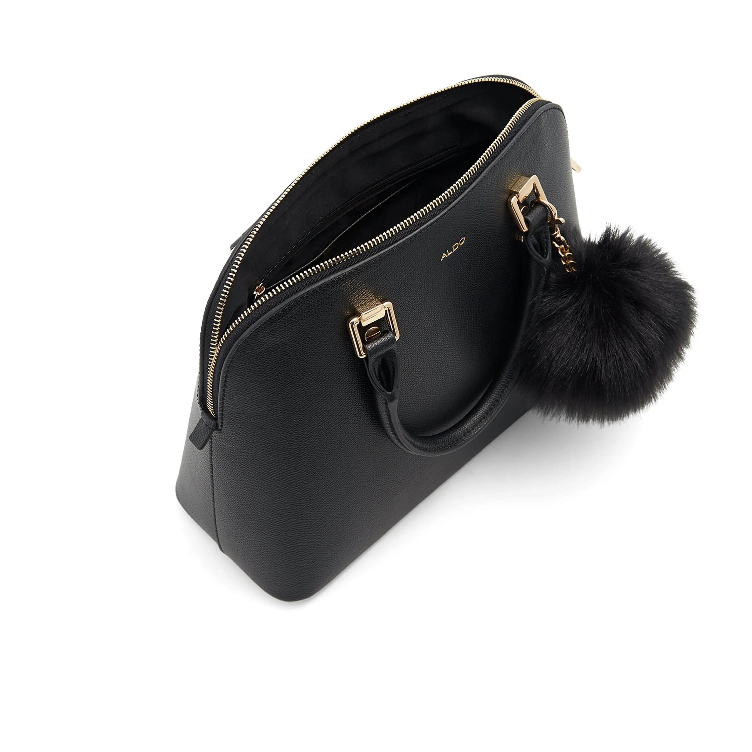 ALDO Women's Galilini Dome Satchel Handbag, Black, One Size