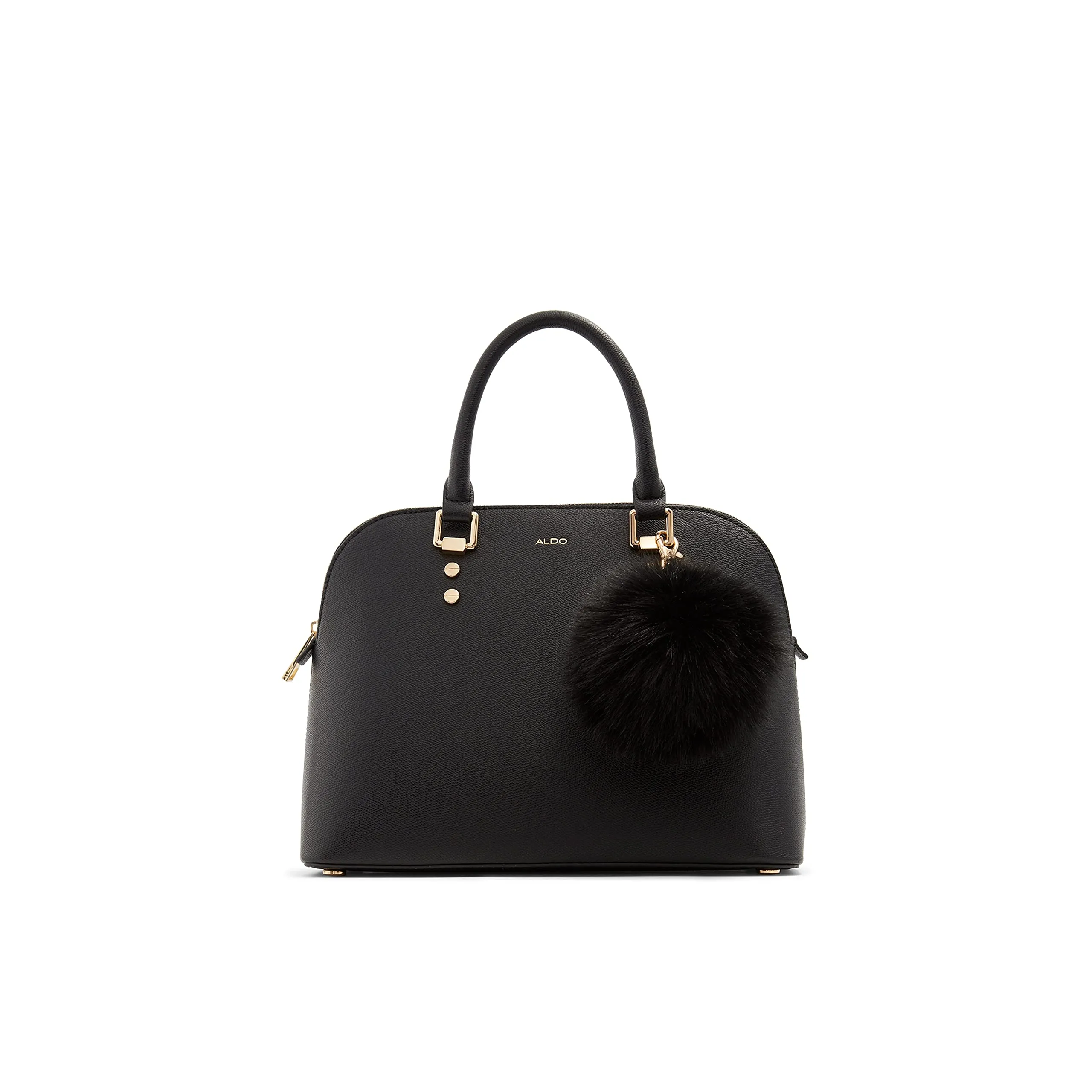 ALDO Women's Galilini Dome Satchel Handbag, Black, One Size