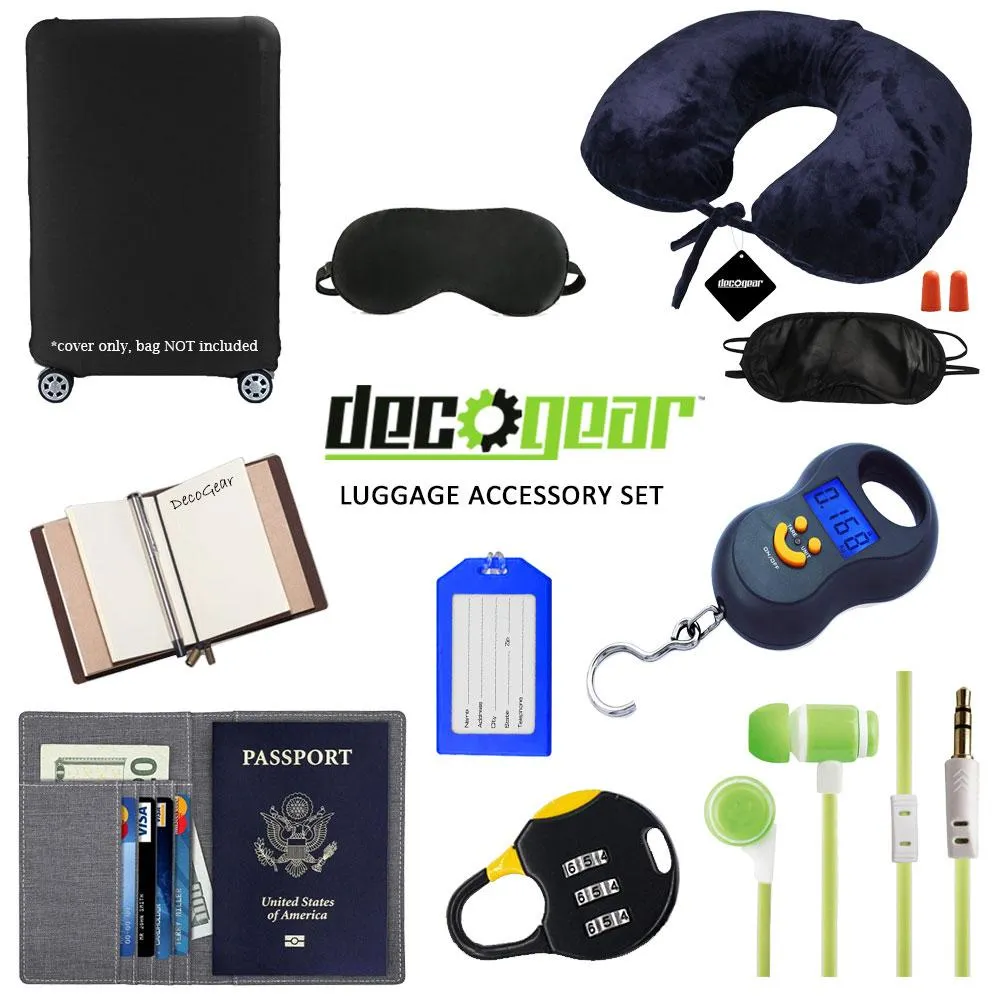 American Tourister Arona Premium Spinner 3Pcs Luggage Set Blue   Accessory Kit