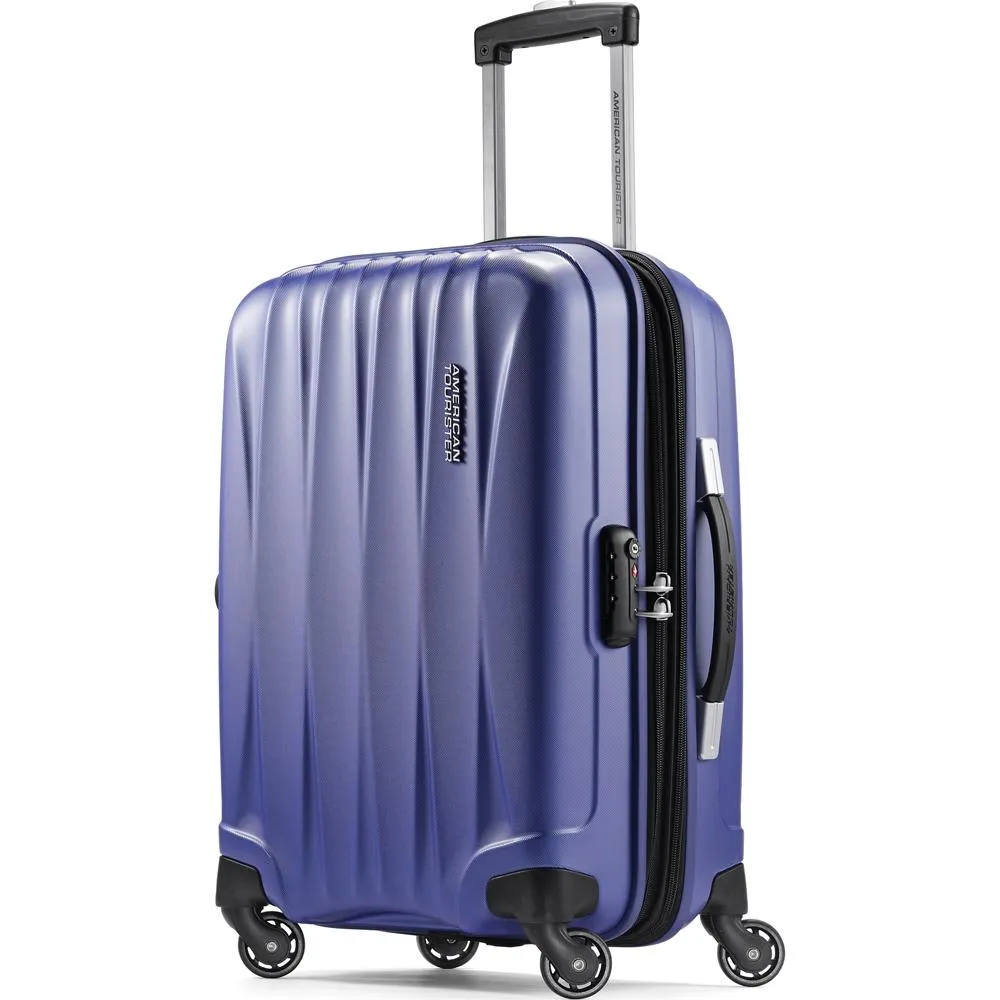 American Tourister Arona Premium Spinner 3Pcs Luggage Set Blue   Accessory Kit