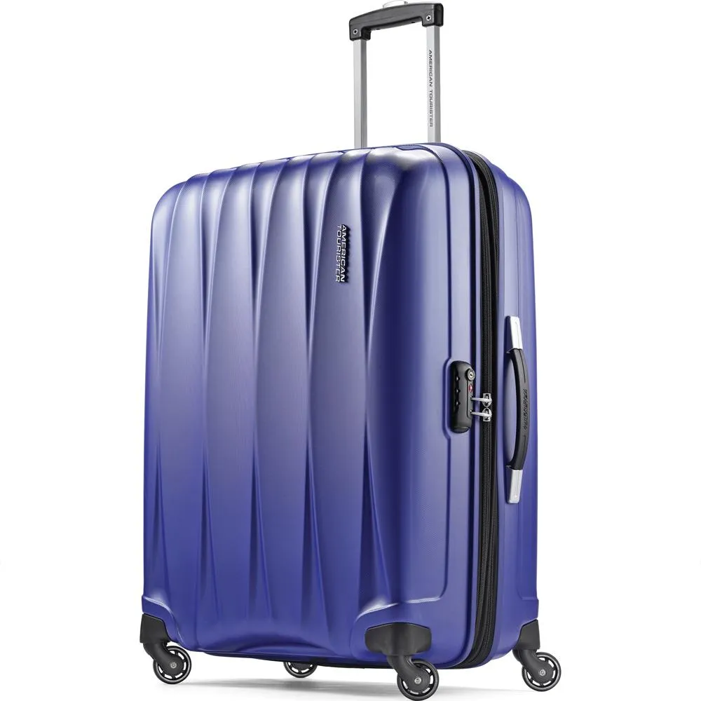 American Tourister Arona Premium Spinner 3Pcs Luggage Set Blue   Accessory Kit