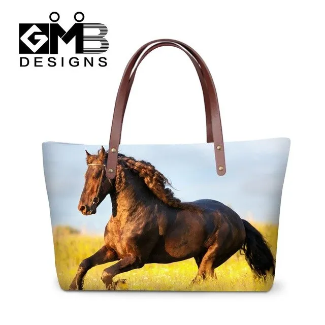 Best Ladies Messenger Bags Horse Printed Cool Shoulder Bag for Women Fashionable Tote Bag for Girls School Large Waterproof Bags