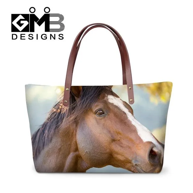 Best Ladies Messenger Bags Horse Printed Cool Shoulder Bag for Women Fashionable Tote Bag for Girls School Large Waterproof Bags