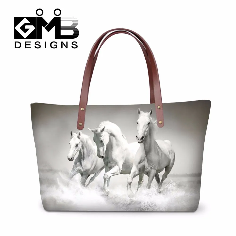Best Ladies Messenger Bags Horse Printed Cool Shoulder Bag for Women Fashionable Tote Bag for Girls School Large Waterproof Bags