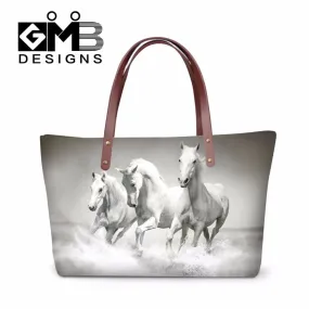 Best Ladies Messenger Bags Horse Printed Cool Shoulder Bag for Women Fashionable Tote Bag for Girls School Large Waterproof Bags