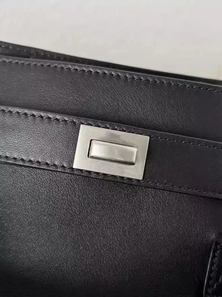 Black Large Carry-All Travel Tote with Silver-Tone Hardware