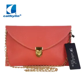 Cathylin 2017 PU Leather Limited Hot Envelope Clutch Purse Fashion Women Messenger Bag with Chain