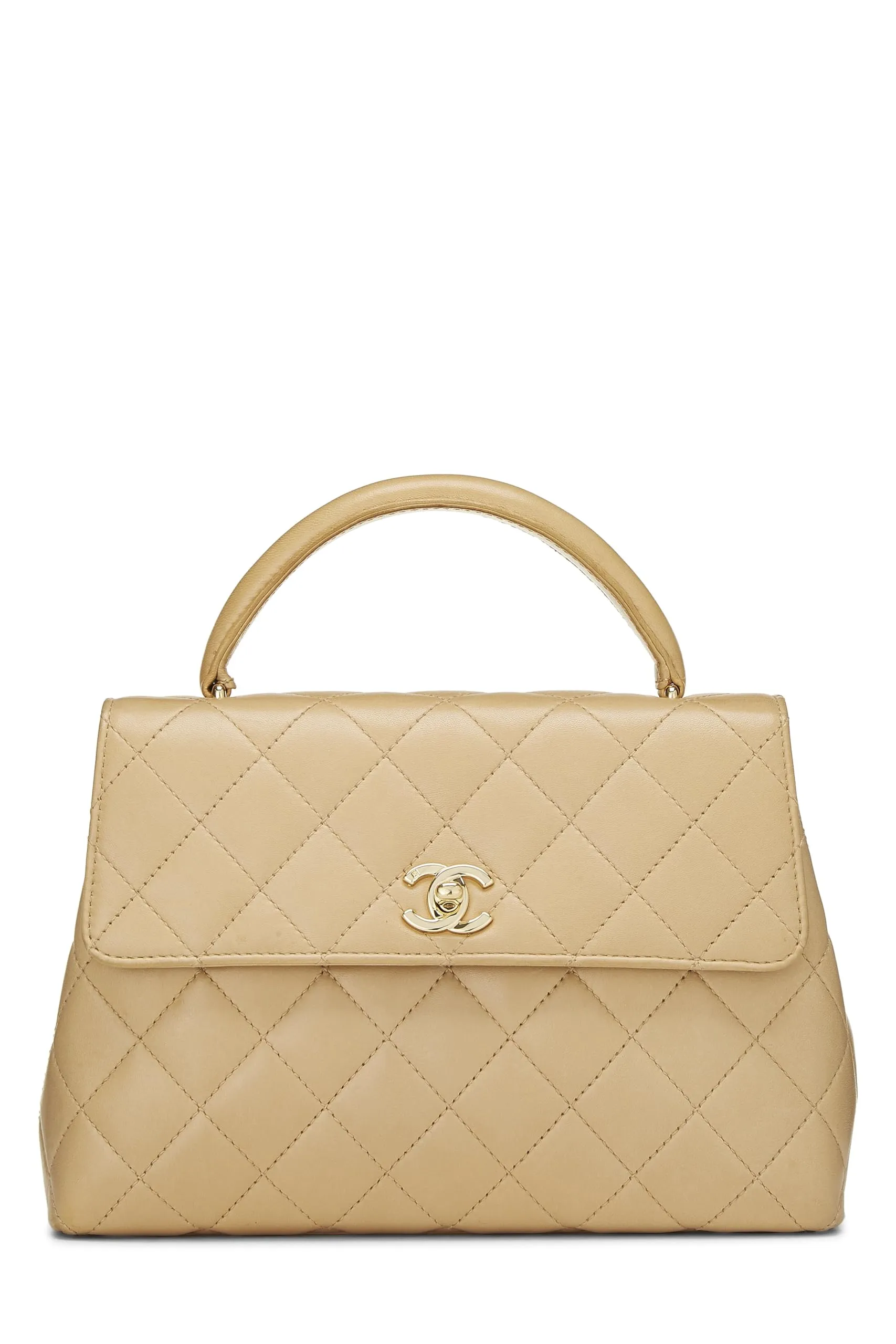 Chanel,  Beige Quilted Lambskin Kelly, Beige