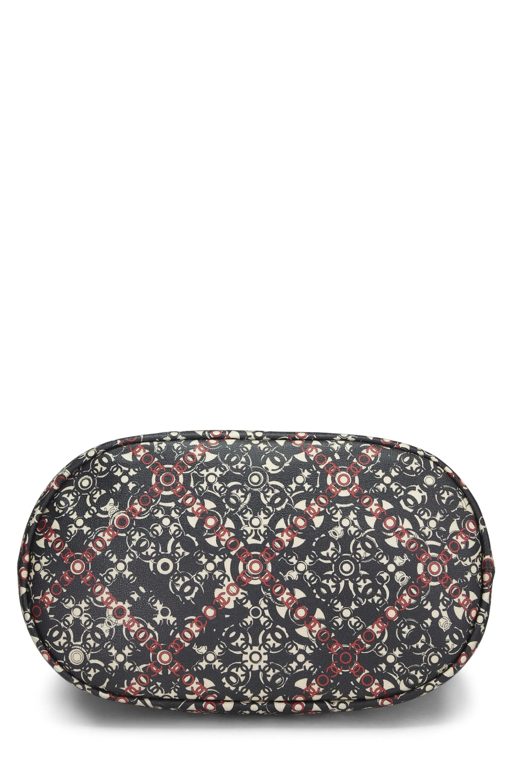 Chanel,  Black Coated Canvas Optic Coco Bowler Medium, Black