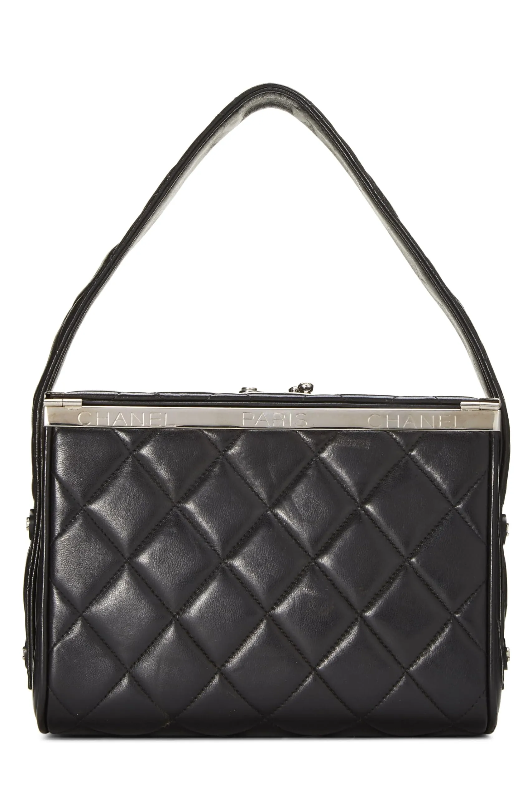 Chanel,  Black Quilted Lambskin Box Bag, Black