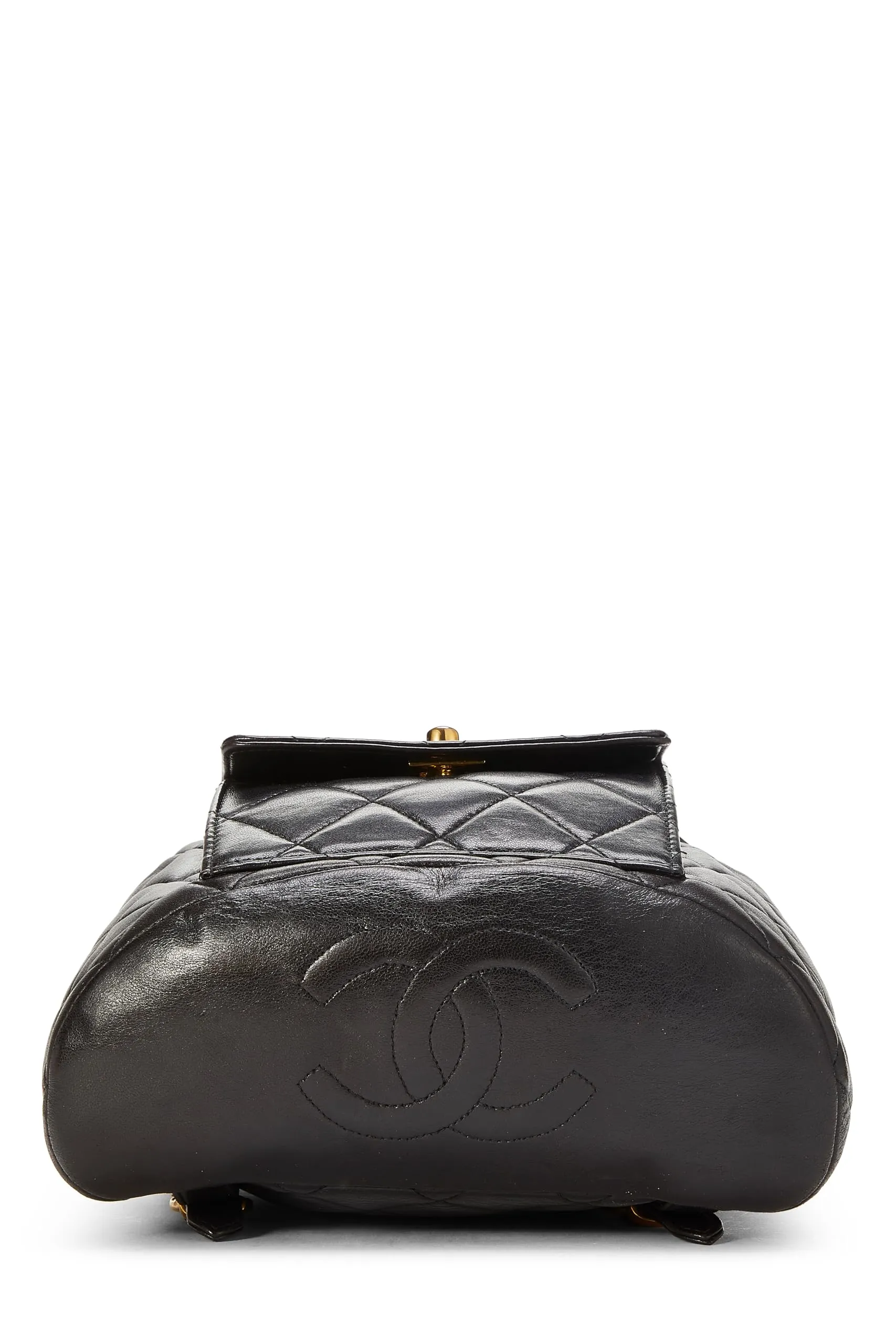 Chanel,  Black Quilted Lambskin 'CC' Classic Backpack Small, Black