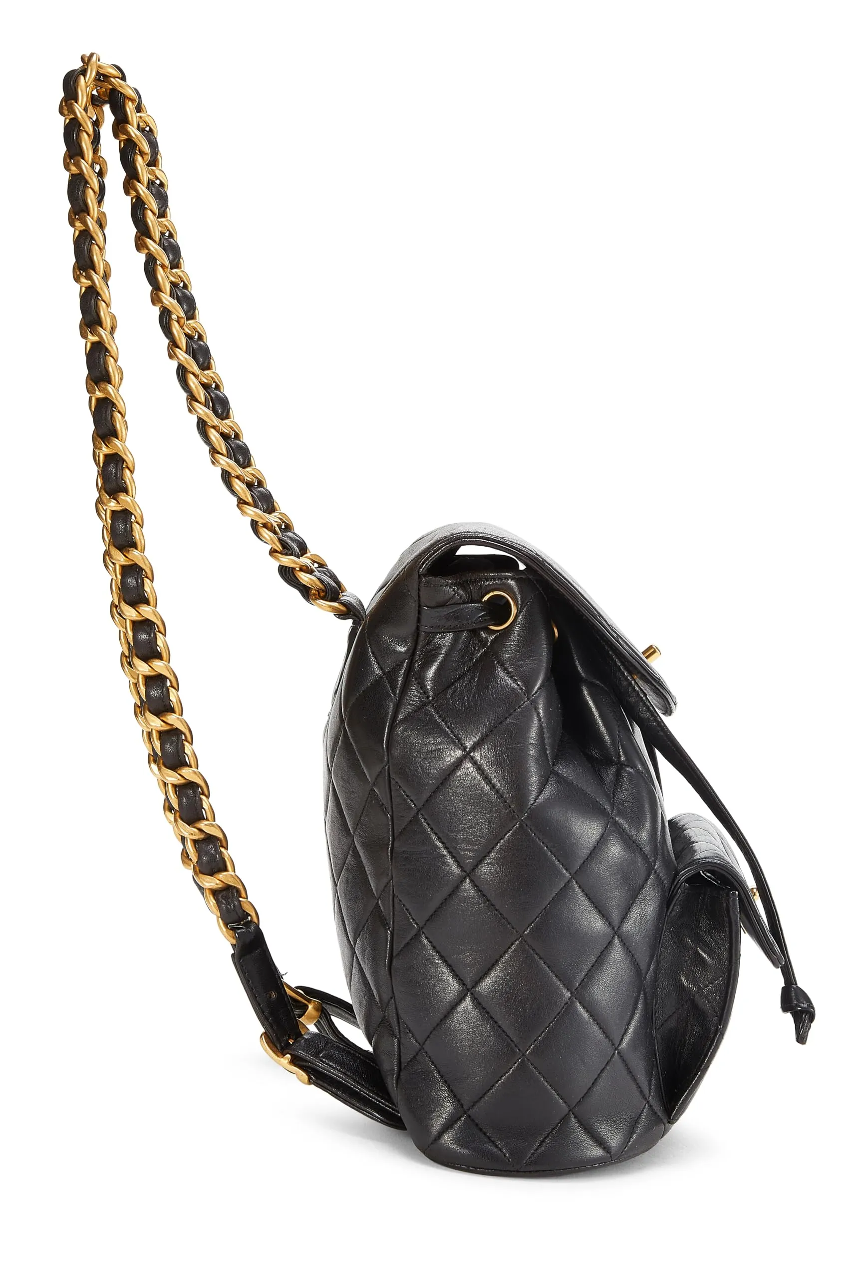 Chanel,  Black Quilted Lambskin 'CC' Classic Backpack Small, Black
