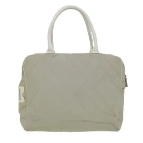 CHANEL Boston Bag Canvas Gray CC  bs6078