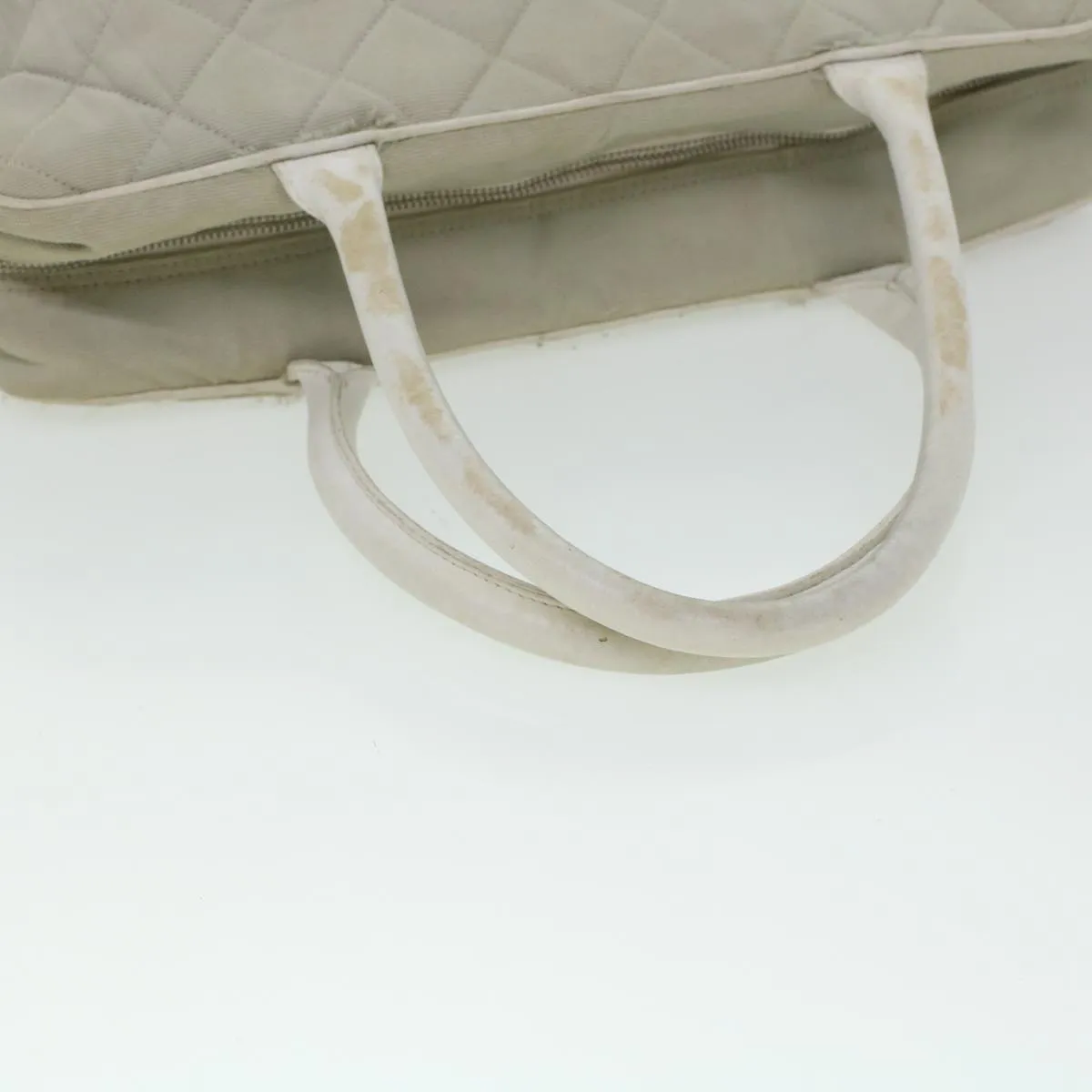 CHANEL Boston Bag Canvas Gray CC  bs6078