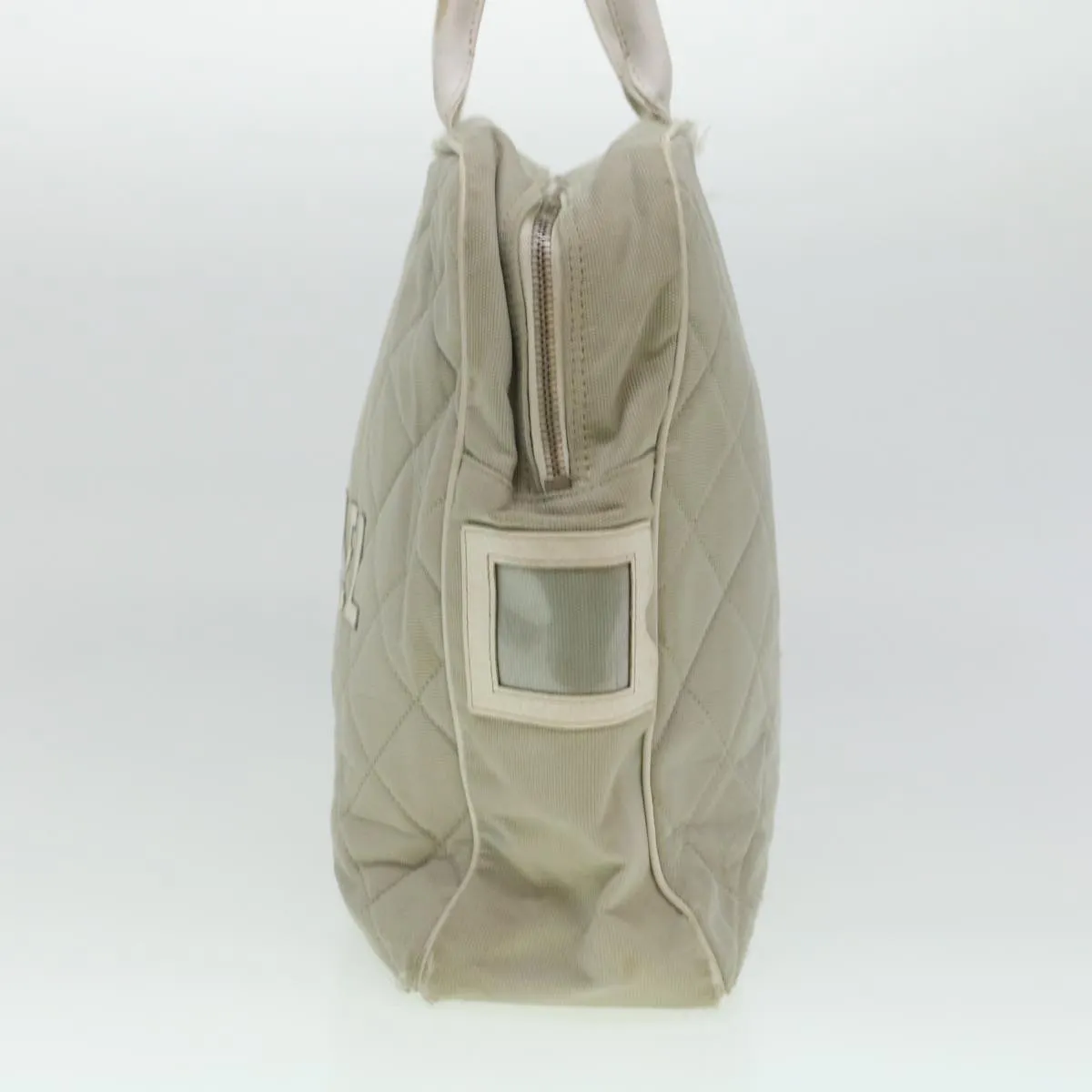 CHANEL Boston Bag Canvas Gray CC  bs6078
