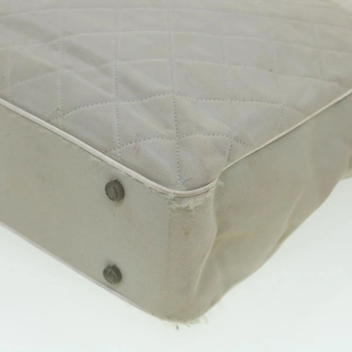 CHANEL Boston Bag Canvas Gray CC  bs6078