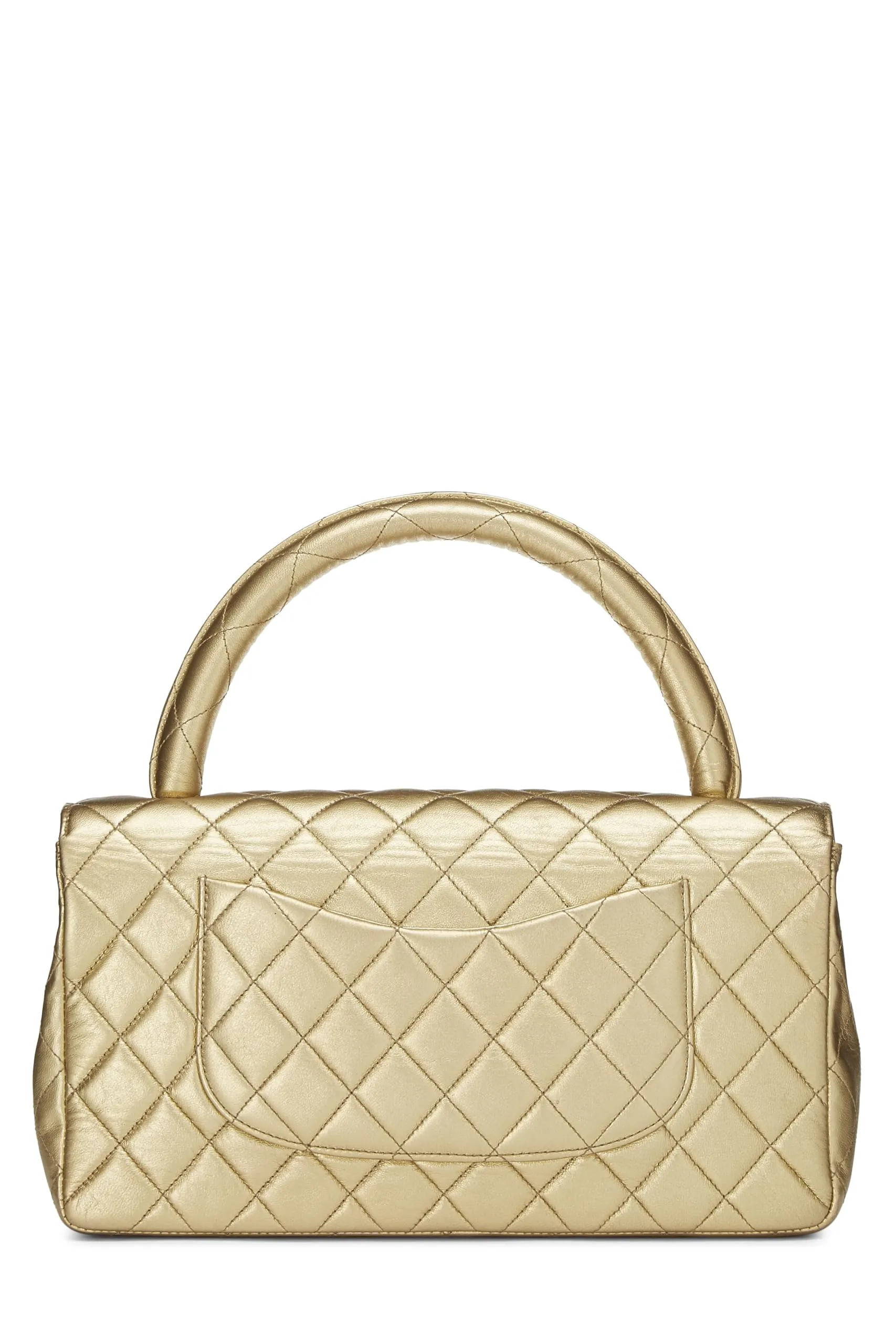 Chanel,  Metallic Gold Quilted Lambskin Kelly Flap Medium, Gold