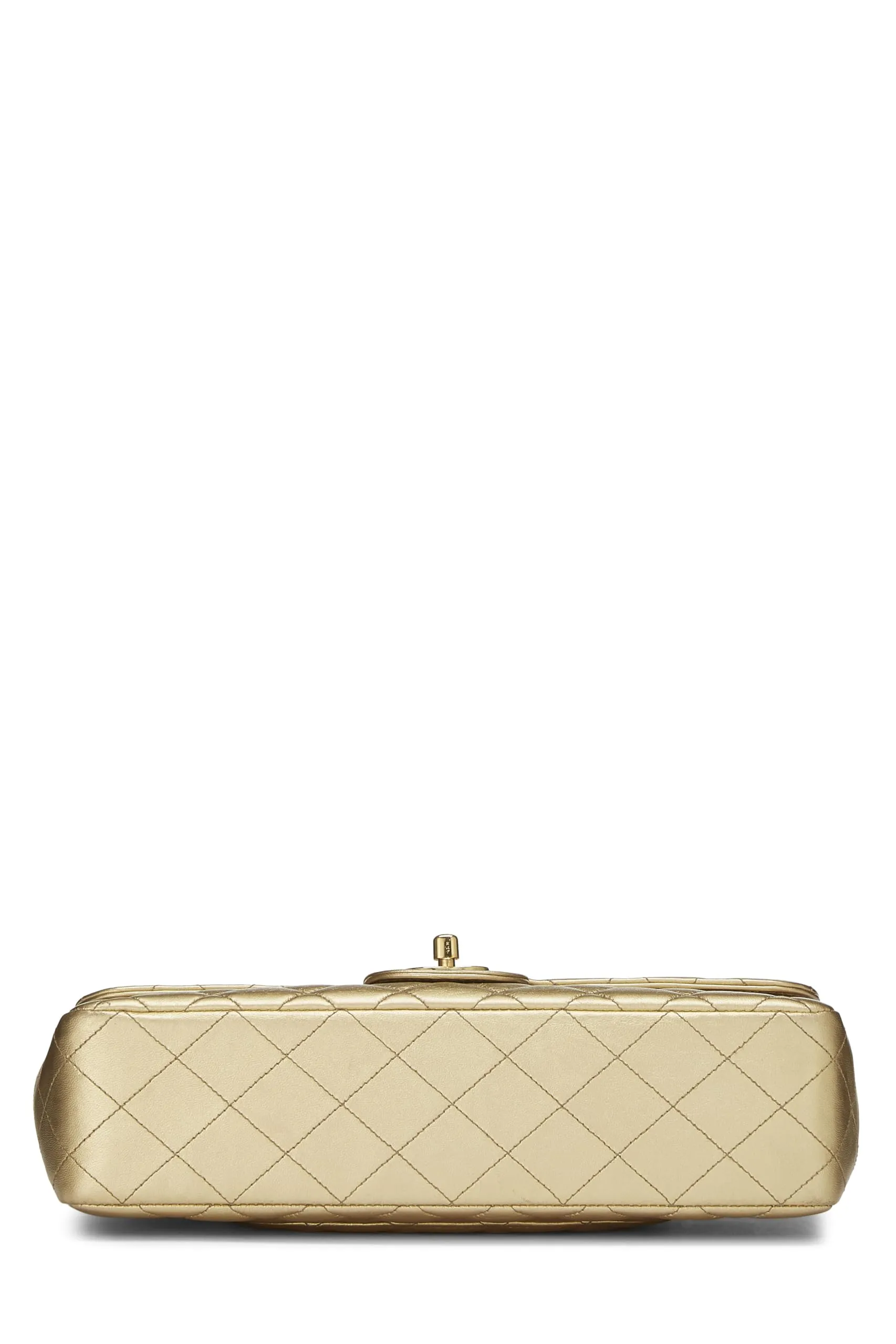 Chanel,  Metallic Gold Quilted Lambskin Kelly Flap Medium, Gold