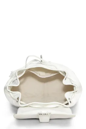 Chanel,  White Caviar Backpack Large, White