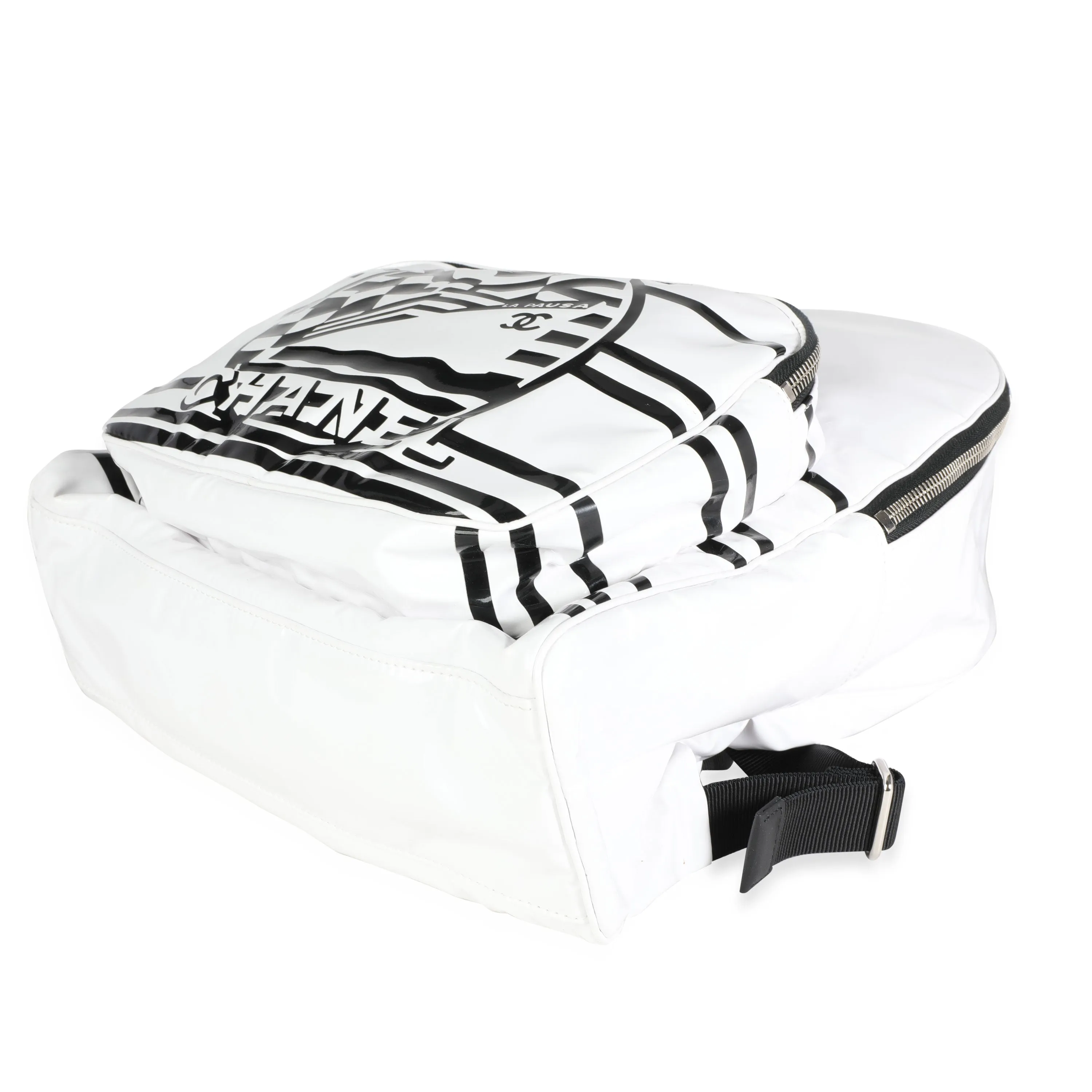 CHANEL White Vinyl La Pausa Backpack