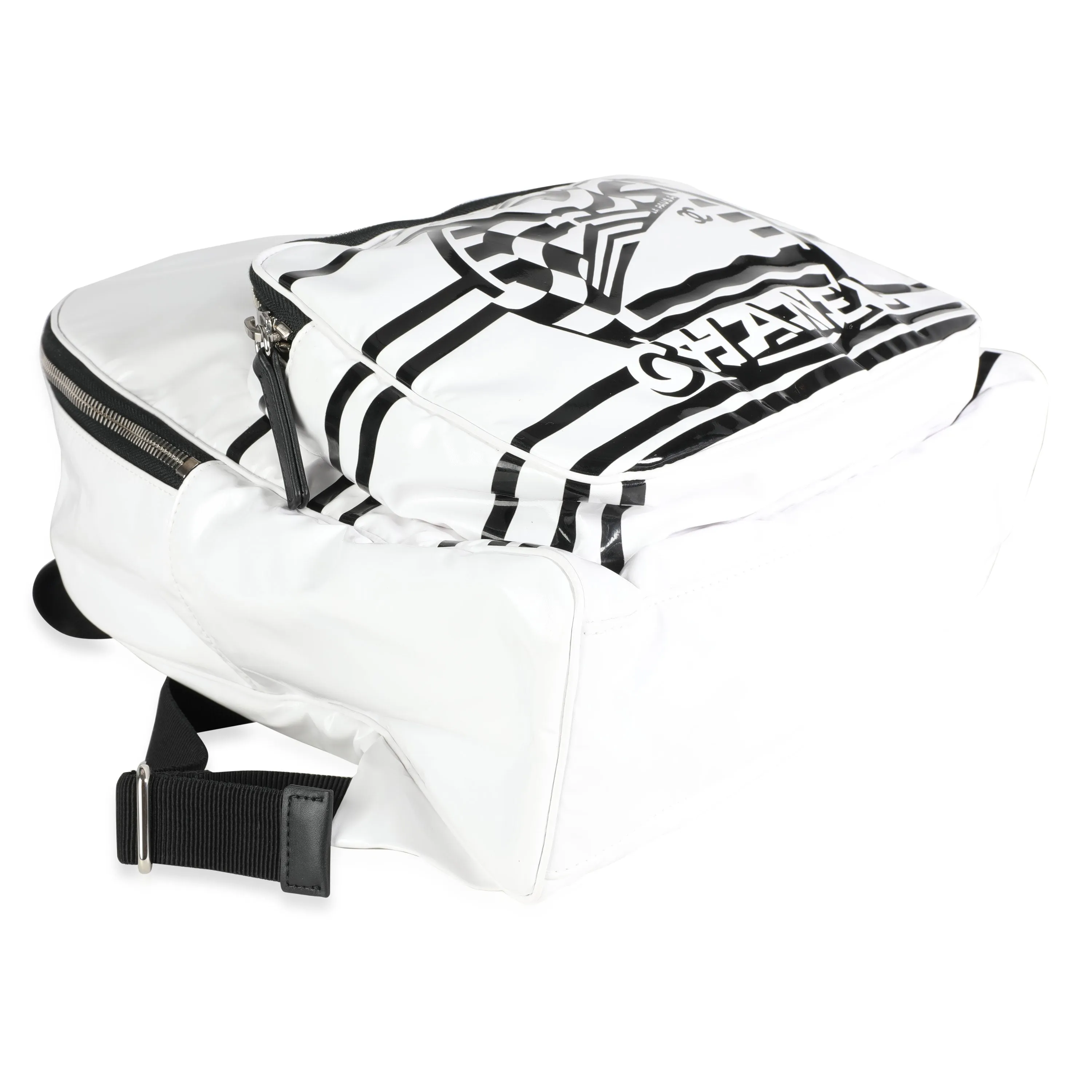 CHANEL White Vinyl La Pausa Backpack