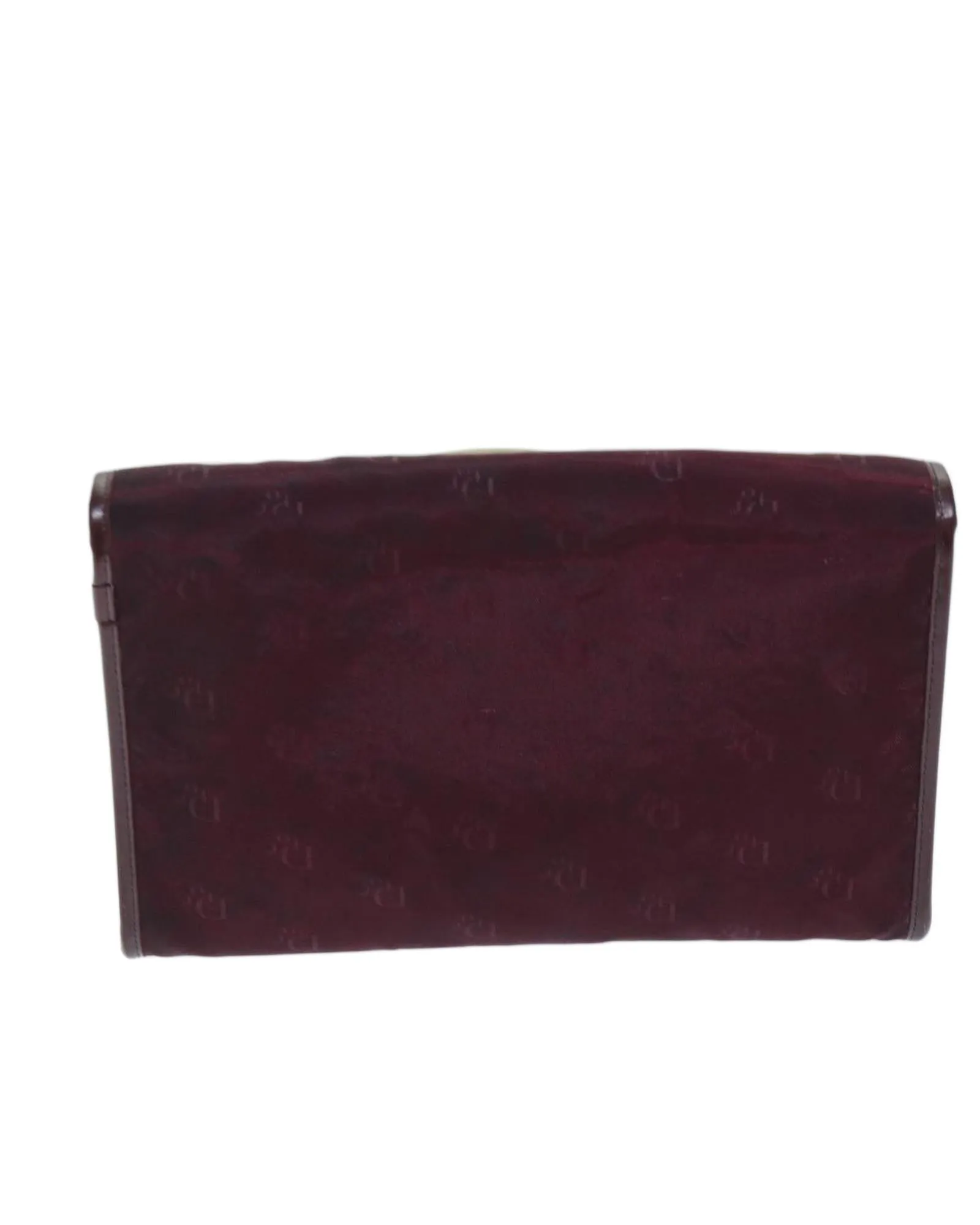 Christian Dior Diorissimo Chain Bag Burgundy Canvas Leather