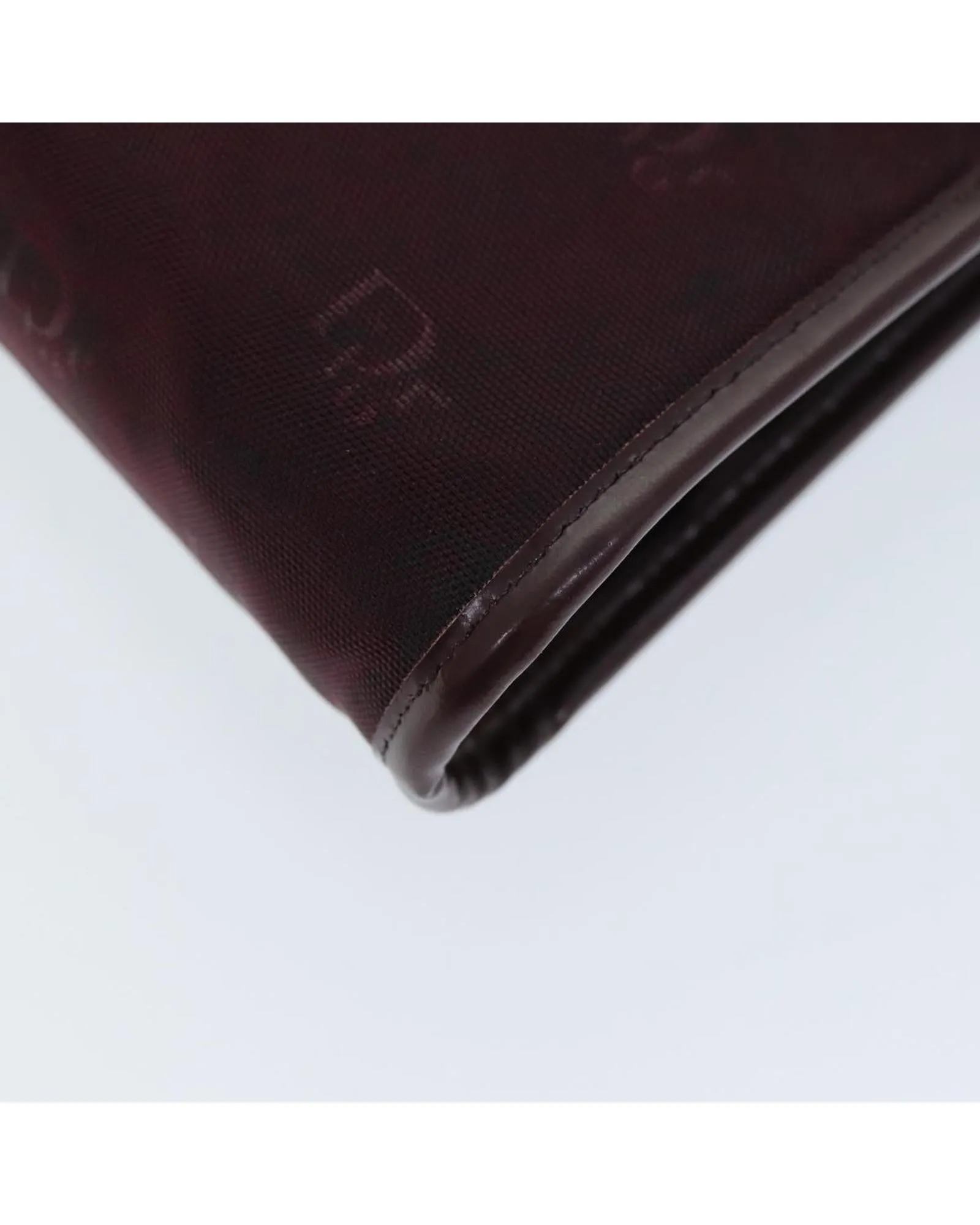 Christian Dior Diorissimo Chain Bag Burgundy Canvas Leather