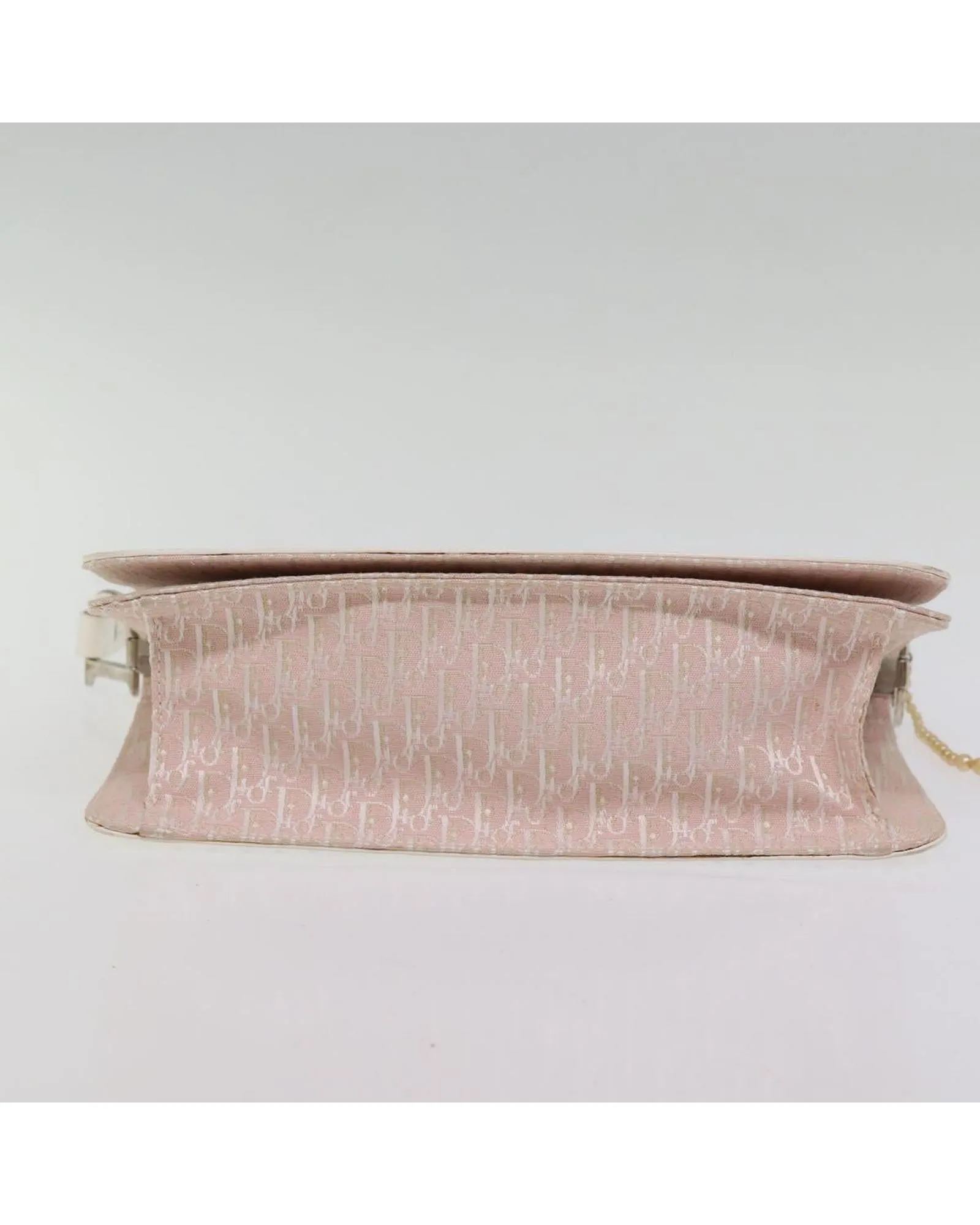 Christian Dior Vintage Saddle Bag Pink Canvas Leather