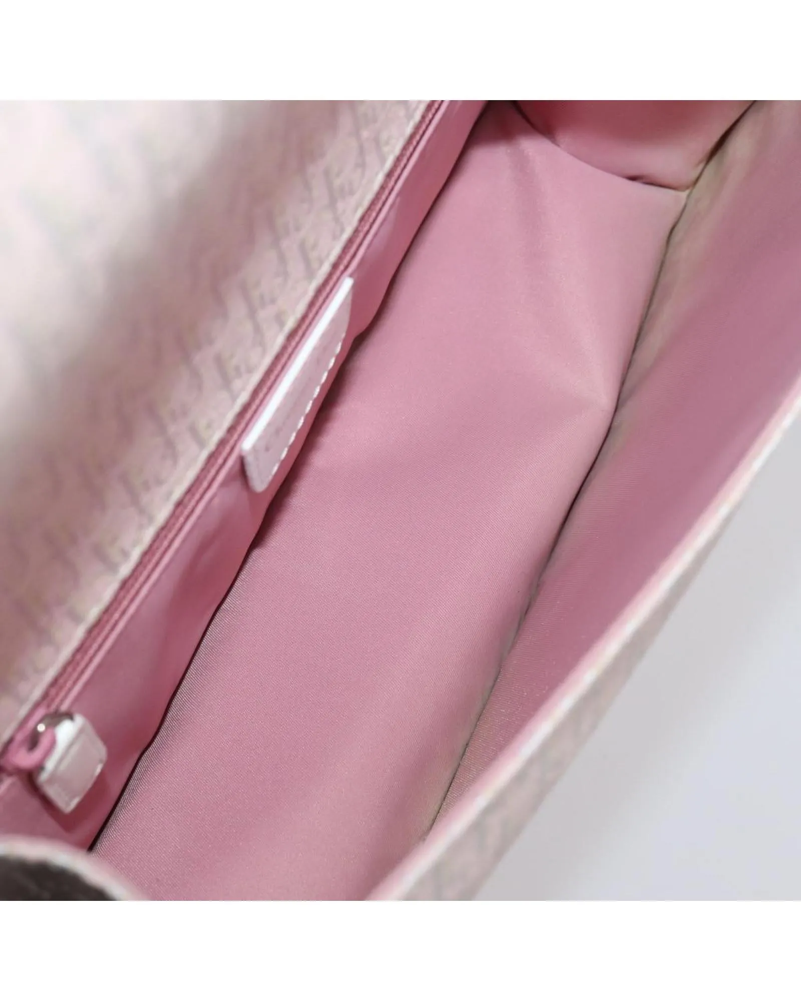 Christian Dior Vintage Saddle Bag Pink Canvas Leather