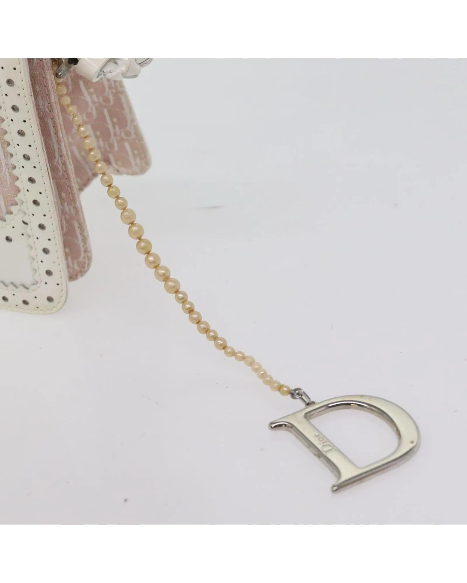 Christian Dior Vintage Saddle Bag Pink Canvas Leather