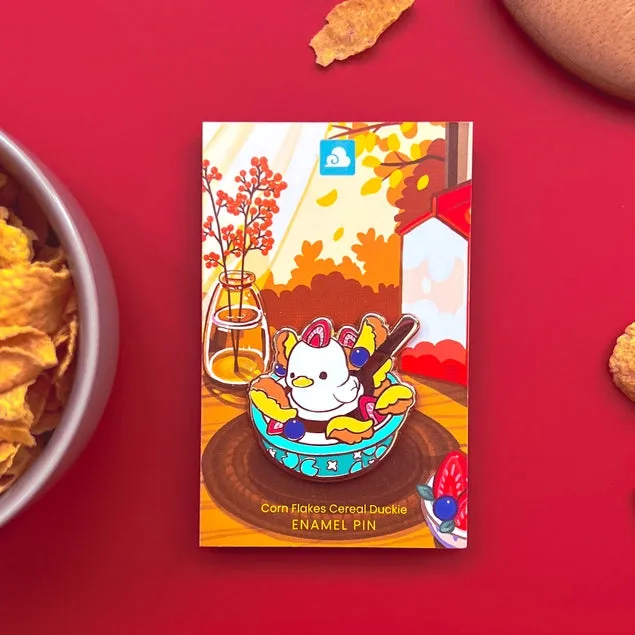Cornflakes Cereal Duck Enamel Pin