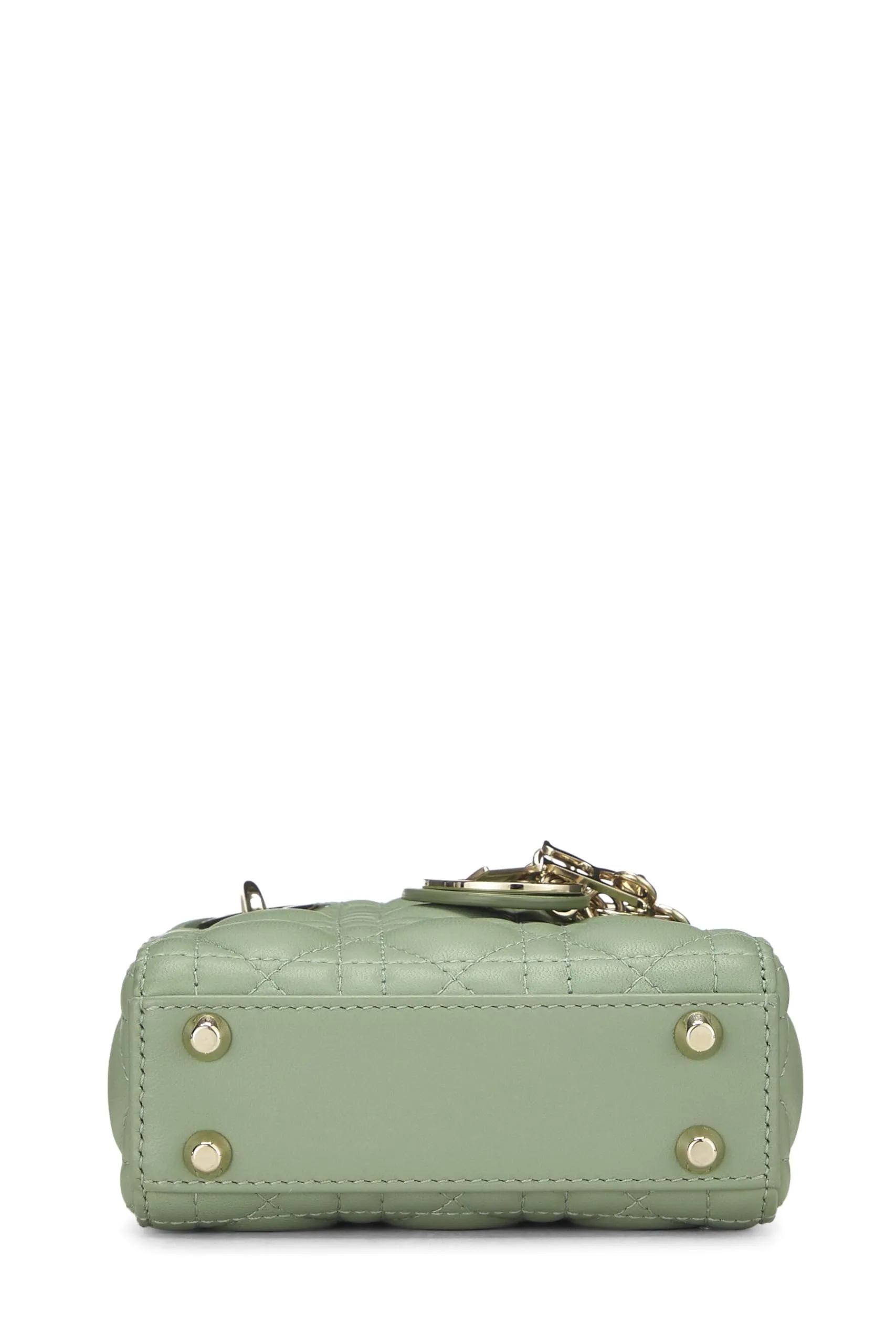 Dior,  Green Lambskin Leather Lady Dior Micro, Green