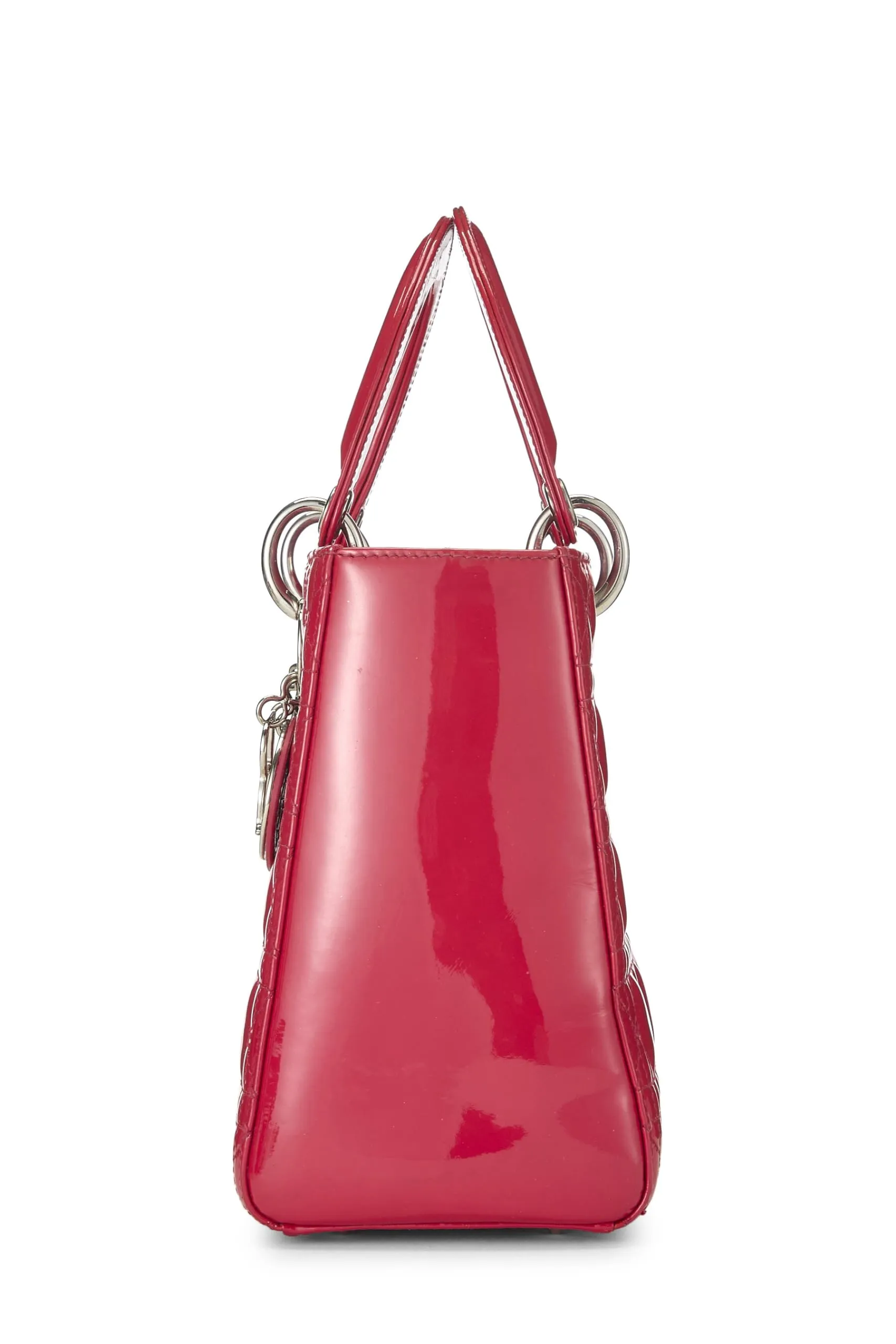 Dior,  Red Patent Leather Lady Dior Medium, Pink