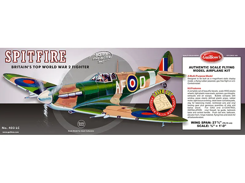 Guillow's Balsa Model Spitfire (1:16)