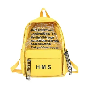 Harajuku Clear Canvas Letter Women Backpacks School Bags For Teenage Girls Female Quality Travel Backpack Bookbag Mochila