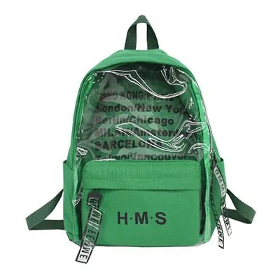 Harajuku Clear Canvas Letter Women Backpacks School Bags For Teenage Girls Female Quality Travel Backpack Bookbag Mochila