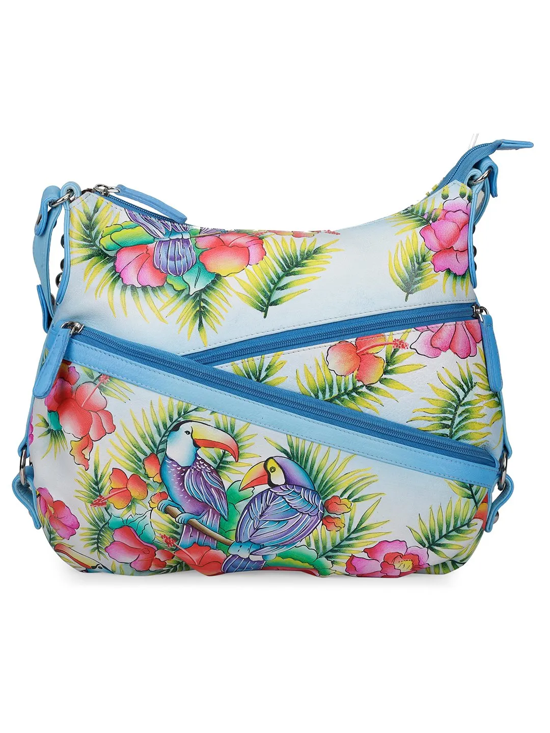 Hobo Hand Bag - Blissful Birds Sky Blue