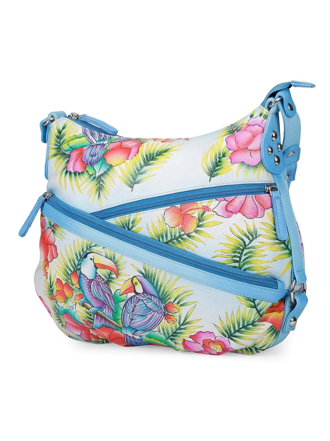 Hobo Hand Bag - Blissful Birds Sky Blue