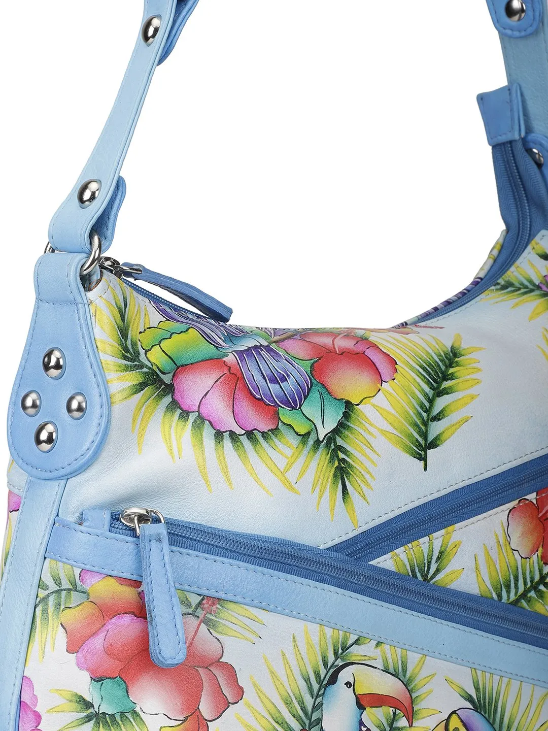 Hobo Hand Bag - Blissful Birds Sky Blue