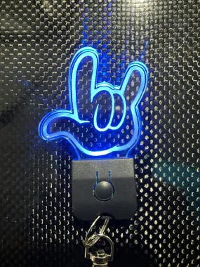 I Love You LED Keychain  - ASL Love  Symbol - Color Changing - Stocking Stuffer