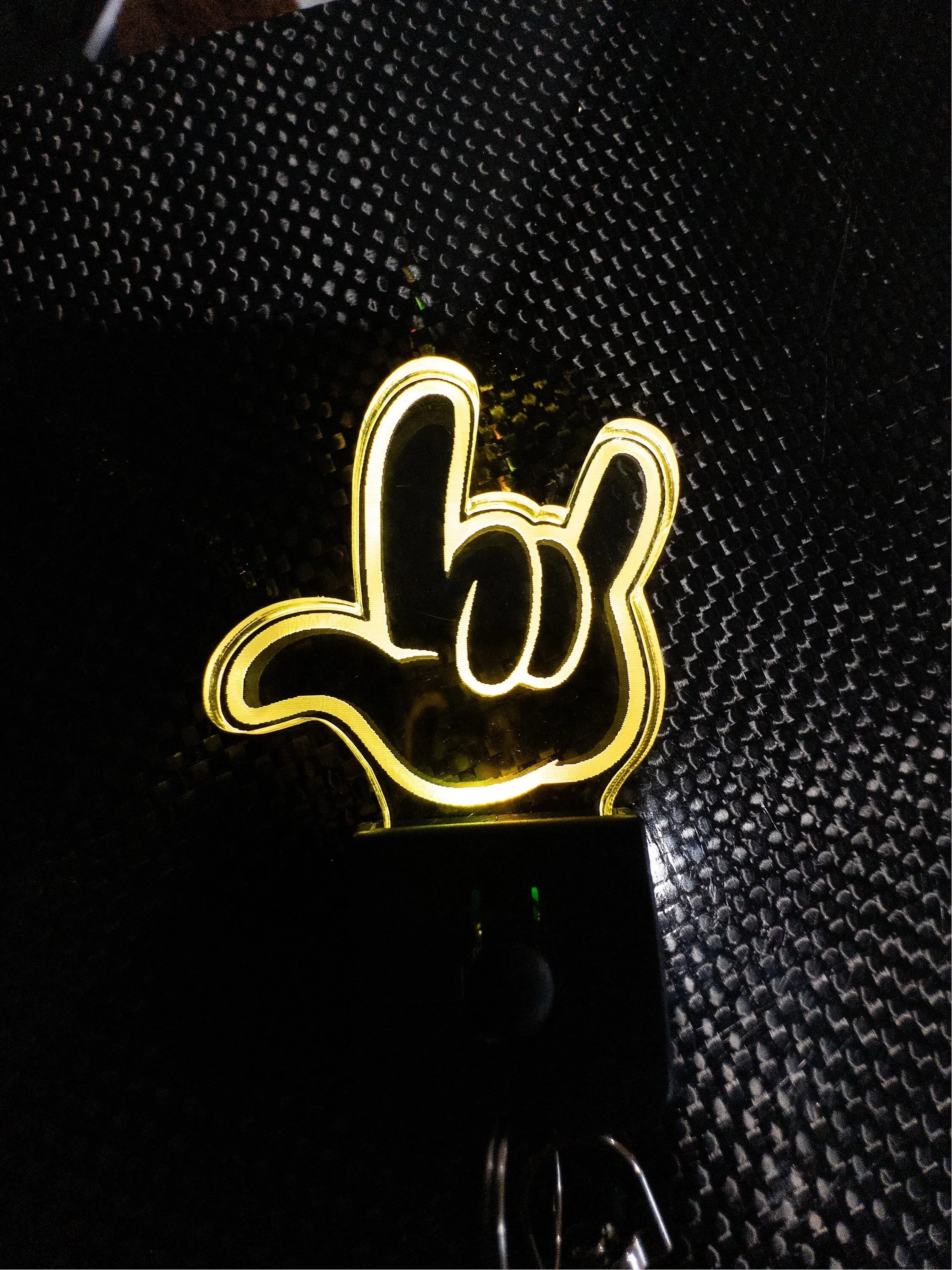 I Love You LED Keychain  - ASL Love  Symbol - Color Changing - Stocking Stuffer