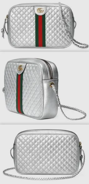 Laminated Leather Small Shoulder Bag