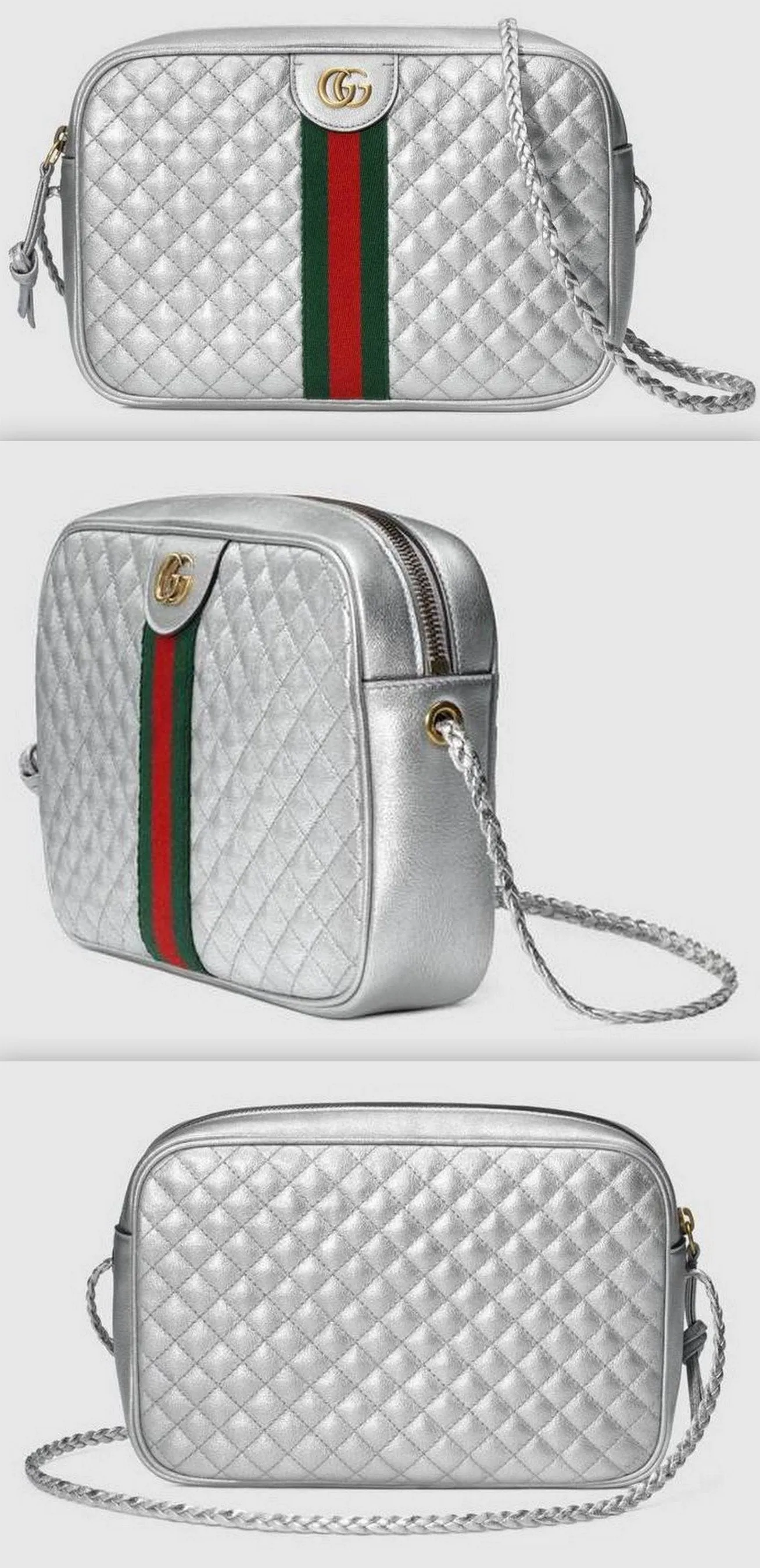 Laminated Leather Small Shoulder Bag