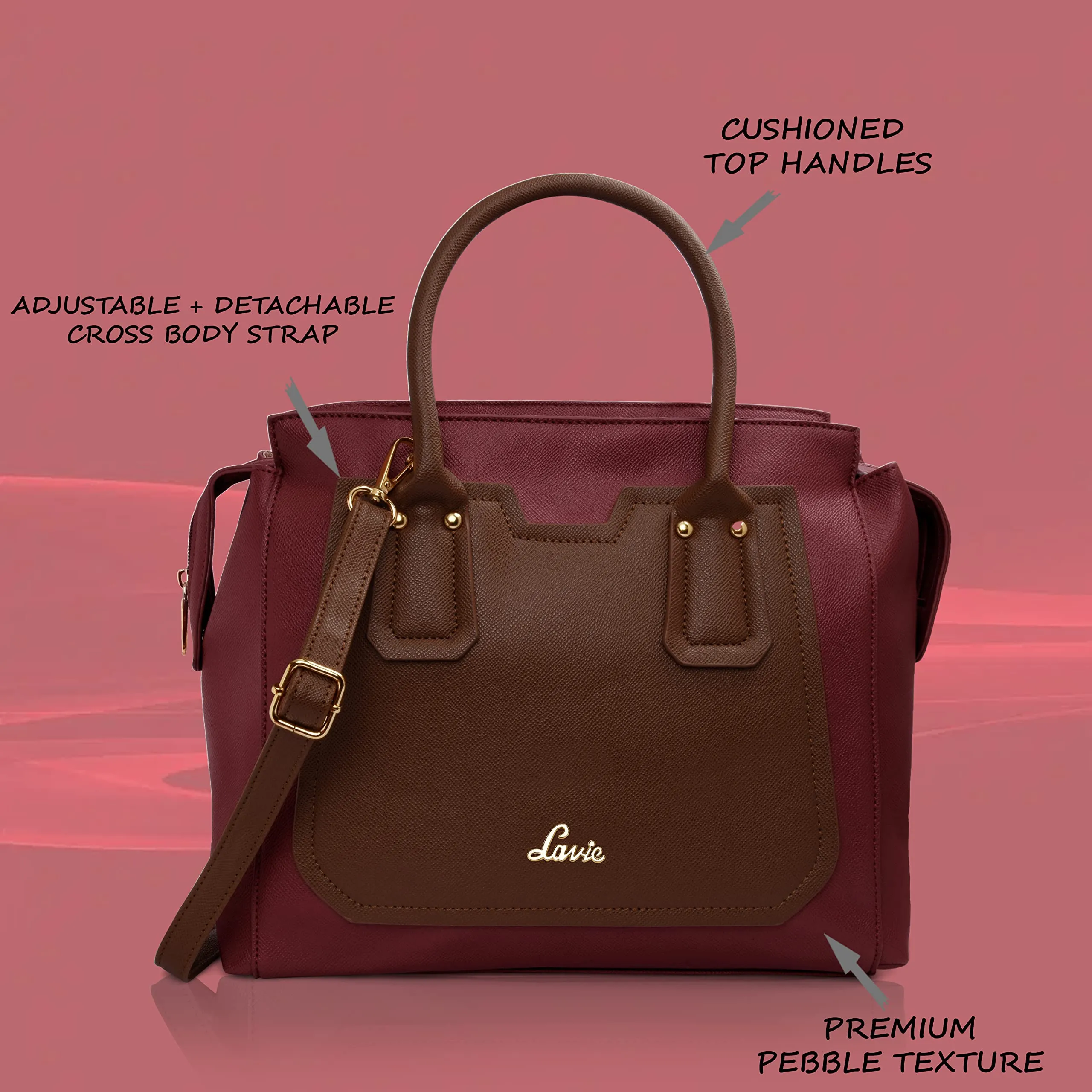 Lavie womens Hilite Cassie S Large D Red Satchel