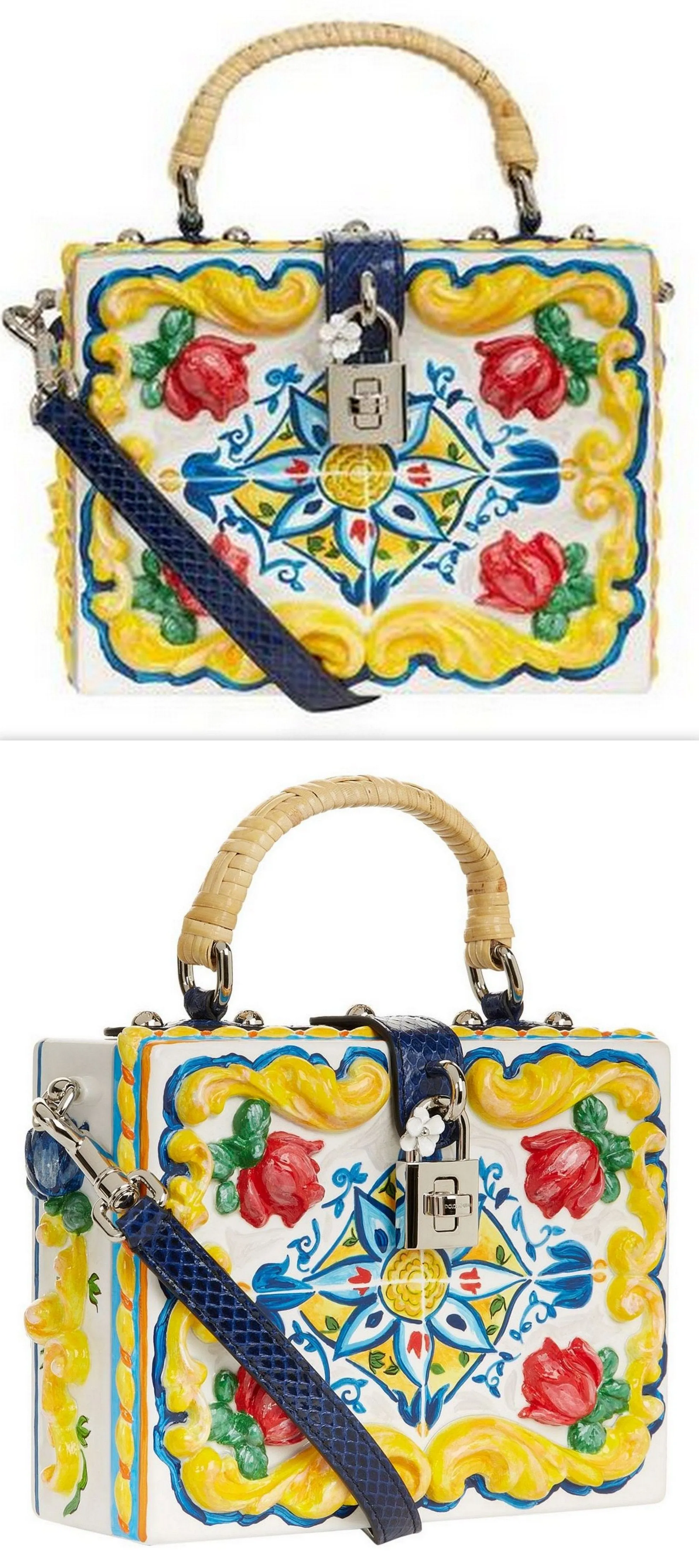 'Majolica' Padlock Top Handle Bag